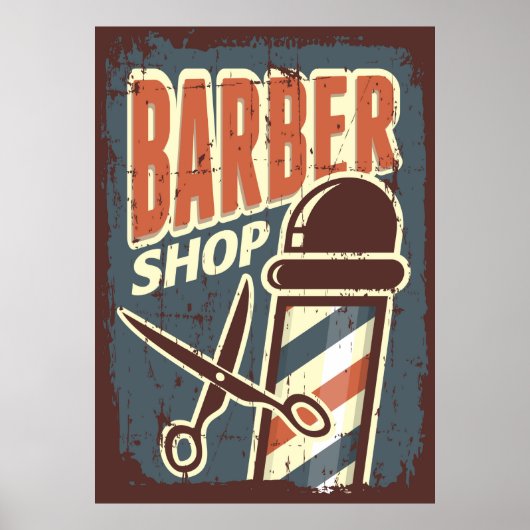 coole Barber shop business retro  Poster (Voorkant)