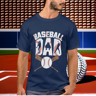 coole Baseball sport Papa woord kunst T-shirt