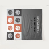 COOLE BASKETBAL Bar Mitswa Uitnodiging Wandkleed (Voorkant (horizontaal))