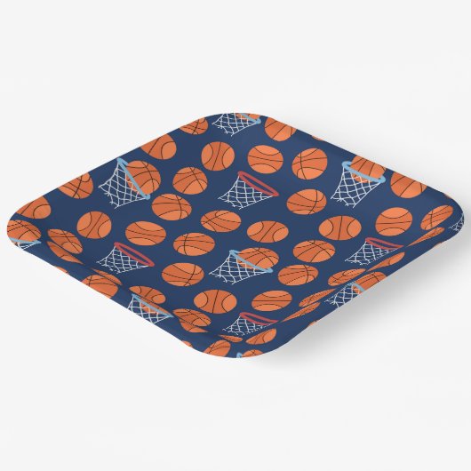 coole Basketball-wedstrijd Papieren Bordje (Gebogen)