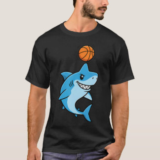 Coole Basketballer Haai Mascotte Voor En T-shirt