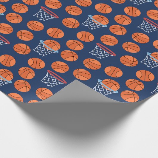 coole basketbalwedstrijd cadeaupapier (Hoek)