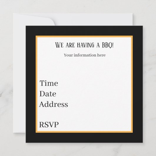 coole bbq buiten de partij Uitnodiging (Achterkant)