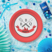 coole bbq woordkunst papieren bordje (Feest)