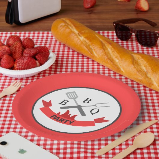 coole bbq woordkunst papieren bordje (Picknick)