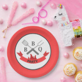 coole bbq woordkunst papieren bordje (Feest)