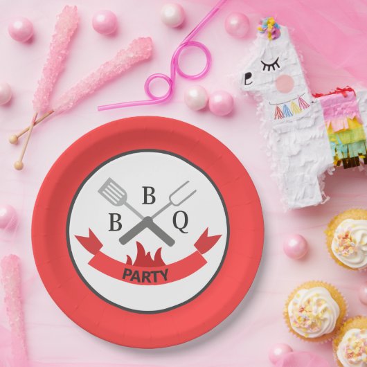 coole bbq woordkunst papieren bordje (Feest)