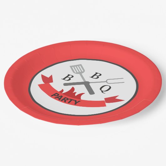 coole bbq woordkunst papieren bordje (Gekanteld)