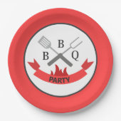 coole bbq woordkunst papieren bordje (Voorkant)
