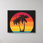 coole Beach house palmbomen Canvas Afdruk (Voorkant)