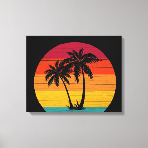 coole Beach house palmbomen Canvas Afdruk