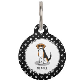 Coole Beagle met zonnebril (driekleurig 3) Grappig Huisdierpenning