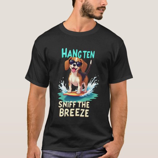 Coole Beagle Surfing Hond 1 T-shirt (Voorkant)