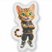 Coole Bengal Kat Collectie Sticker (Voorkant)