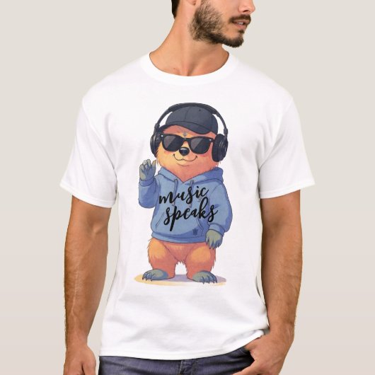 coole berenillustratie, t-shirt (Voorkant)