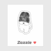 Coole Bichon Frise Puppy met Zwarte Mutse Sticker (Vel)