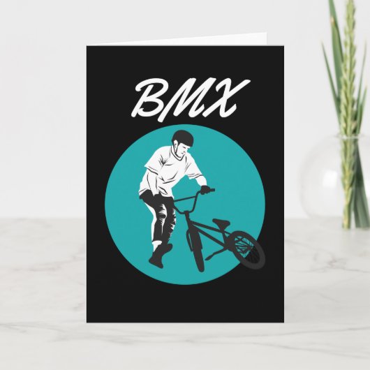 Coole Biker Retro BMX Stijl Kaart (Voorkant)