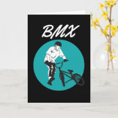Coole Biker Retro BMX Stijl Kaart (Gele Bloem)