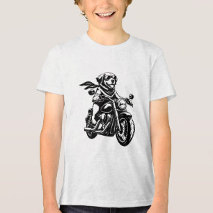 Coole Bikerhond op een Motorfiets Tri-Blend Shirt