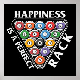 coole Billiards-liefhebbers rackwoordkunst Poster