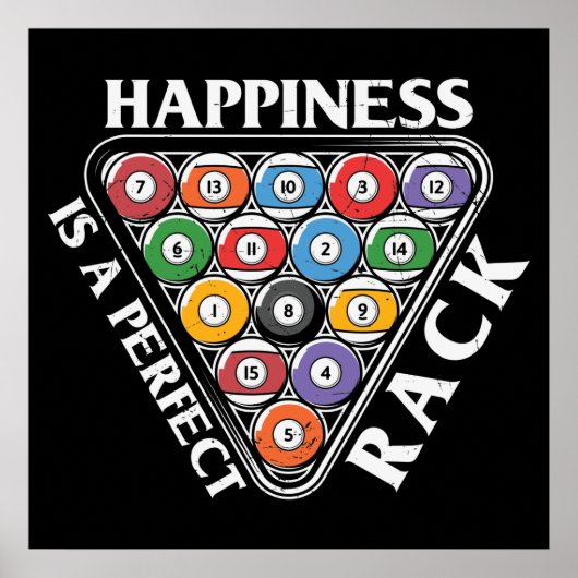 coole Billiards-liefhebbers rackwoordkunst Poster (Voorkant)