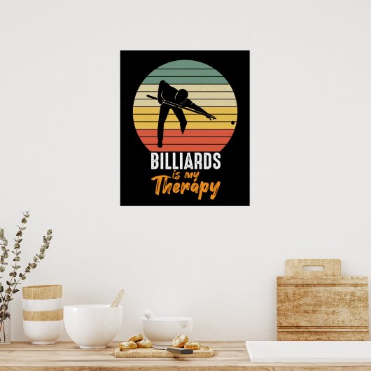 coole Billiardtherapie woordkunst Poster (Keuken)