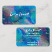 coole blauwe abstracte moderne waterverf kunst visitekaartje (Voorkant / Achterkant)
