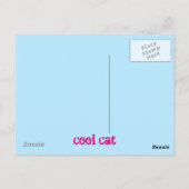 coole blauwe kat briefkaart (Achterkant)
