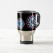 coole blauwe n roze kaleidoscoop reismok ... reisbeker (Voorkant rechts)