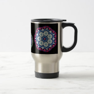 coole blauwe n roze kaleidoscoop reismok ... reisbeker