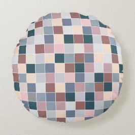 Coole Blokken, Elegante Kleuren Rond Kussen