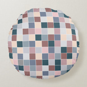 Coole Blokken, Elegante Kleuren Rond Kussen