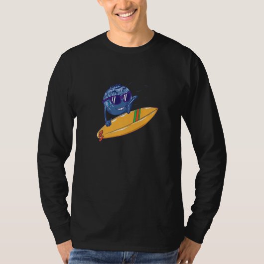 coole Blueberry met Surfboard T-shirt (Voorkant)