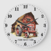 Coole boerderij tractor voeg bericht toe grote klok (Voorkant)