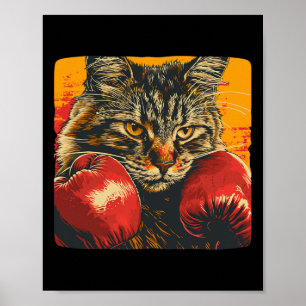 Coole Bokscat Voor Bokshandschoenen En Kattenliefh Poster