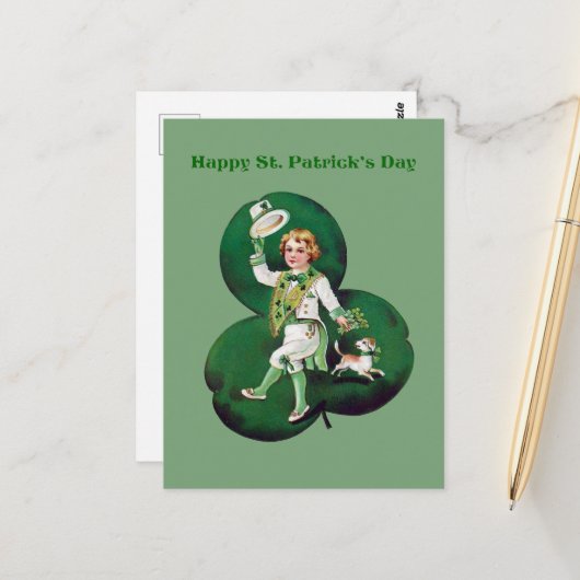 coole boodschap van Saint Patrick's Day Briefkaart (Voorkant / Achterkant in situ)