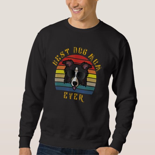 Coole Border Collie Hond Moeder Hond Kerstmis Trui (Voorkant)