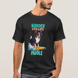 Coole Border Collie Surfende Hond T-shirt