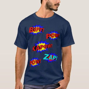 Coole Bos Met Kleurrijke Stripboek Cartoon Kladden T-shirt