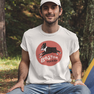 Coole Boston Terrier vintage stijl cute huisdier h T-shirt