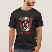 Coole boxer hond met zonnebril t-shirt (Voorkant)