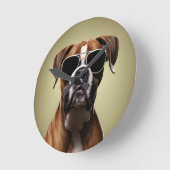 Coole Boxer Hond Ronde Klok (Hoek)