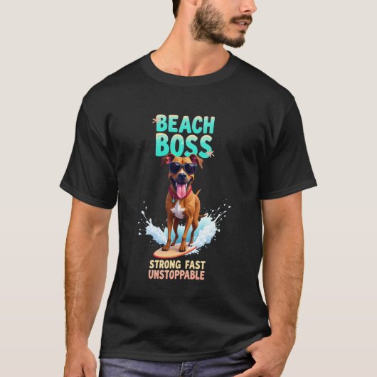 Coole Boxer Surfhond T-shirt (Voorkant)