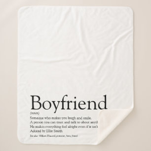 Coole Boyfriend Definitie Zwart en Wit Modern Sherpa Deken
