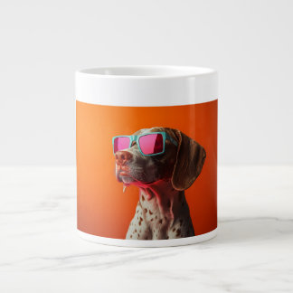 Coole Bracco italiano hond met zonnebril Grote Koffiekop