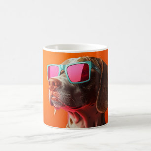 Coole Bracco italiano hond met zonnebril Koffiemok