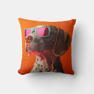 Coole bracco italiano hond met zonnebril kussen