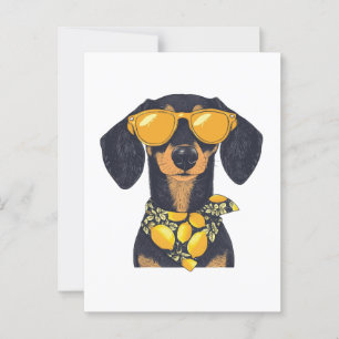 Coole bril voor dachshond honden met citroenen briefkaart