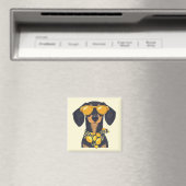 Coole bril voor Dachshund-hond citroenen Magneet (Insitu (Vaatwasser))