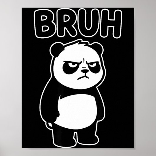 Coole Bruh Panda Mannen Vrouwen Kinderen Tiener Gr Poster (Voorkant)